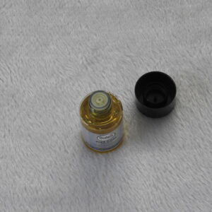 Balea Plex Care Hair Oil open bottle showing golden oil and dropper